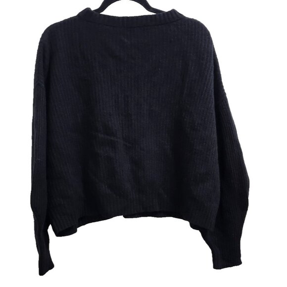 N.O.W. Andrea Rosati Cashmere Sweater Women Black Ribbed Knit Italy Oversized M - Picture 7 of 14
